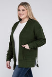 Plus Low Gauge Waffle Open Cardigan Sweater - Multiple Colors Available