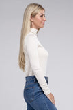 Ribbed Turtle Neck Long Sleeve Top - 2 color options