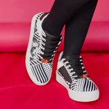 Printed Vegan Leather Lace Up Sneaker