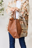 Vegan Leather Handbag with Pouch - 2 Color Options