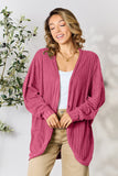 Ribbed Open Front Long Sleeve Cardigan - 2 color options