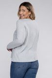 Plus Cotton Crew Neck Long Sleeve T-Shirt - Multiple color options