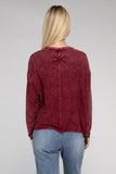 Washed Ribbed Dolman Sleeve Round Neck Top - 3 Color Options