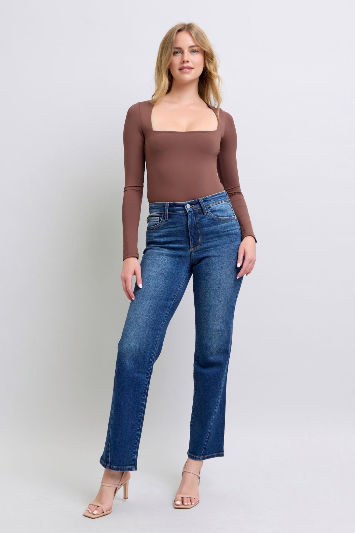 Judy Blue Side Seam Detail Straight Jeans with Pockets