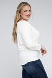 Plus Luxe Rayon Boat Neck 3/4 Sleeve Top- Multiple color options