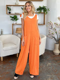 Textured Sleeveless Wide Leg Jumpsuit - Multiple Color Options