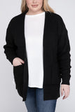 Plus Low Gauge Waffle Open Cardigan Sweater - Multiple Colors Available