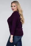 Plus Luxe Rayon Boat Neck 3/4 Sleeve Top- Multiple color options