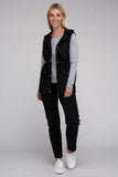 Drawstring Waist Military Hoodie Vest - 3 Color Options