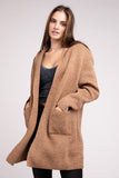 Hooded Open Front Sweater Cardigan - Multiple Colors Available