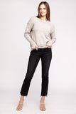 Melange Hi-Low hem Round Neck Sweater - Multiple Colors Available