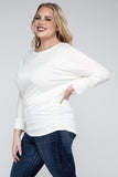 Plus Luxe Rayon Boat Neck 3/4 Sleeve Top- Multiple color options