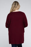 Plus Dolman Sleeve V-Neck Side Slit Hi-Low Hem Top - Multiple color options