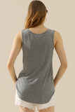 Ninexis  V-Neck Curved Hem Tank-multiple options