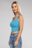 Cotton Square Neck Cropped Cami Top - 6 Color Options