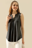 Ninexis Notched Sleeveless Top-multiple options