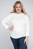 Plus Luxe Rayon Boat Neck 3/4 Sleeve Top- Multiple color options