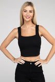 Cotton Square Neck Cropped Cami Top - 6 Color Options