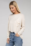 Washed Ribbed Dolman Sleeve Round Neck Top - 3 Color Options