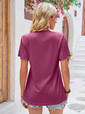 Ruched V-Neck Short Sleeve Top - Multiple color options