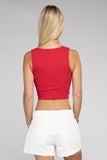 Cotton Square Neck Cropped Cami Top - 6 Color Options