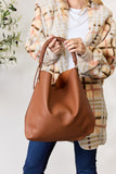 Vegan Leather Handbag with Pouch - 2 Color Options