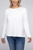 Plus Cotton Crew Neck Long Sleeve T-Shirt - Multiple color options