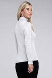 Ribbed Turtle Neck Long Sleeve Top - 2 color options