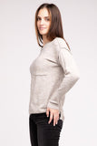 Melange Hi-Low hem Round Neck Sweater - Multiple Colors Available