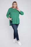 Plus Melange Baby Waffle Long Sleeve Top - Multiple Colors Available