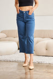 RFM Crop Chloe Tummy Control High Waist Raw Hem Jeans