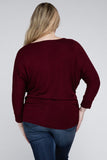 Plus Luxe Rayon Boat Neck 3/4 Sleeve Top- Multiple color options