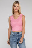 Ribbed Scoop Neck Cropped Sleeveless Top - 7 Color Options