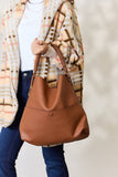 Vegan Leather Handbag with Pouch - 2 Color Options