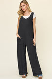 Textured Sleeveless Wide Leg Jumpsuit - Multiple Color Options