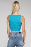 Cotton Square Neck Cropped Cami Top - 6 Color Options