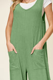 Textured Sleeveless Wide Leg Jumpsuit - Multiple Color Options