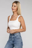 Cotton Square Neck Cropped Cami Top - 6 Color Options