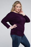 Plus Luxe Rayon Boat Neck 3/4 Sleeve Top- Multiple color options