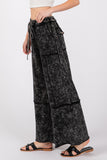 Mineral Washed Terry Wide Leg Pants in Ash