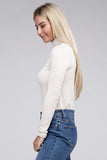 Ribbed Turtle Neck Long Sleeve Top - 2 color options