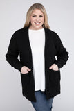 Plus Low Gauge Waffle Open Cardigan Sweater - Multiple Colors Available