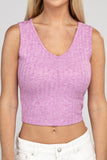 Ribbed Scoop Neck Cropped Sleeveless Top - 7 Color Options