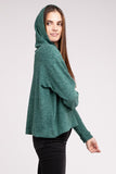 Hooded Brushed Melange Hacci Sweater - Multiple Colors Available