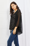 Melody Just Breathe Chiffon Kimono in Black