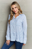 Take Your Time Collared Button Down Striped Shirt