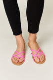 Crisscross Faux Leather Open Toe Sandals