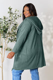 Ribbed Open Front Long Sleeve Cardigan With Pockets - 5 Color Options