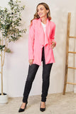 Open Front Long Sleeve Blazer in Pink