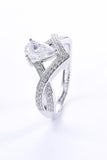 1 Carat Moissanite Teardrop 925 Sterling Silver Ring